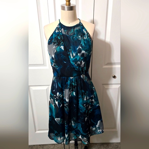 Ann Taylor Dresses & Skirts - Ann Taylor Loft Blue & Teal Dress, Size 4 petite, EUC